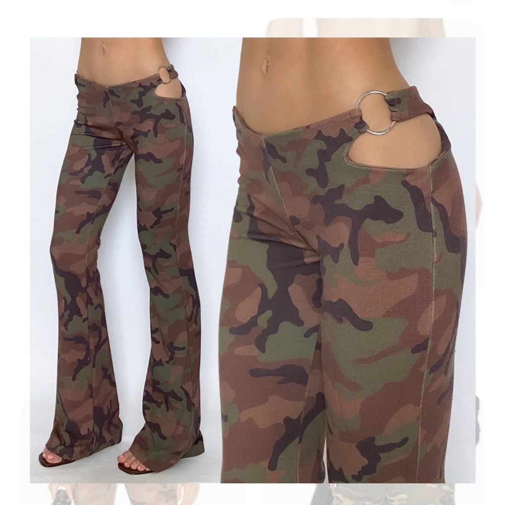 Miaou Camouflage Cutout Pants